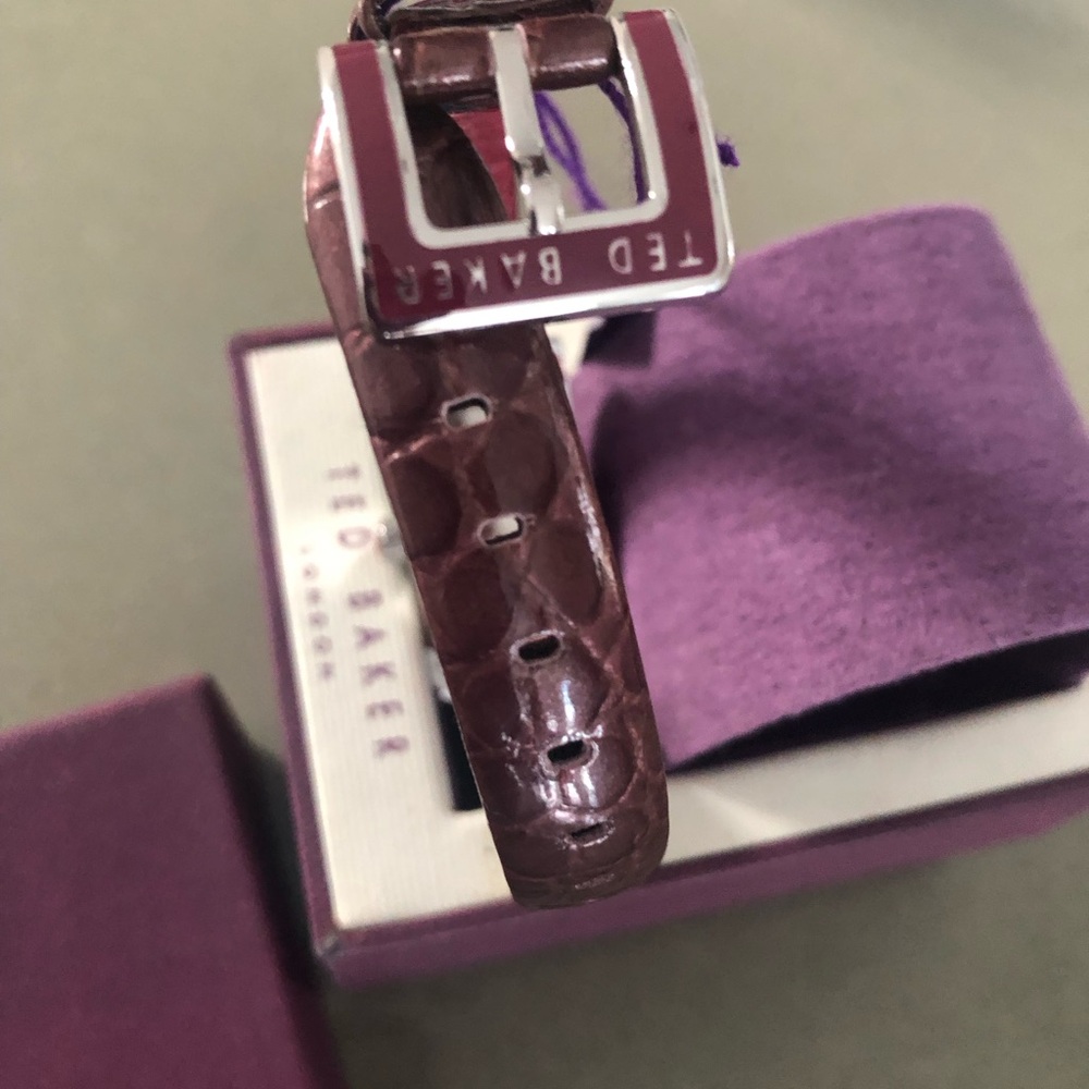 Ted Baker Rectangular Silver and Burgundy mother … - image 2